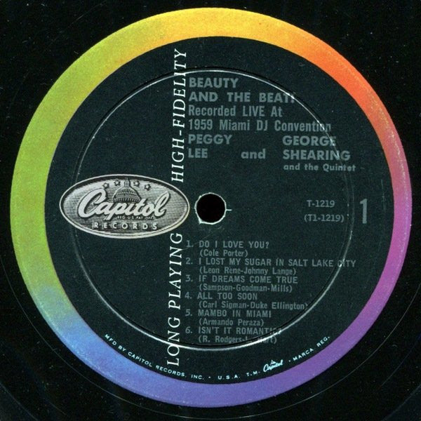 Peggy Lee / George Shearing : Beauty And The Beat! (Recorded Live At The National Disc Jockey Convention In Miami, Florida) (LP, Album, Mono, Ind)