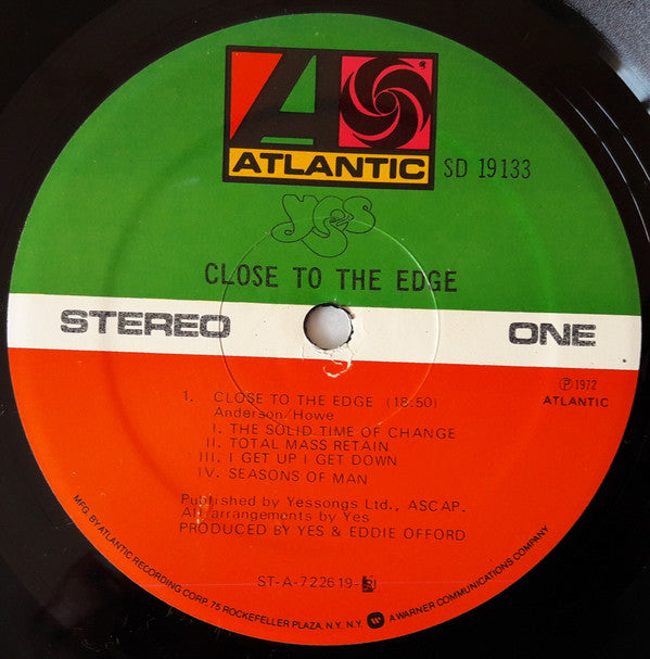 Yes : Close To The Edge (LP, Album, RE, PRC)
