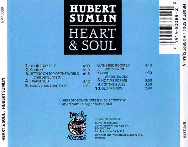 Hubert Sumlin With James Cotton & Little Mike And The Tornadoes : Heart & Soul (CD, Album)