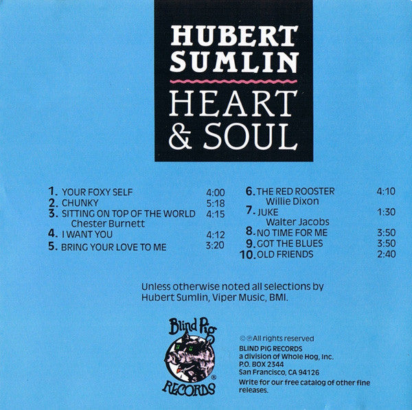 Hubert Sumlin With James Cotton & Little Mike And The Tornadoes : Heart & Soul (CD, Album)