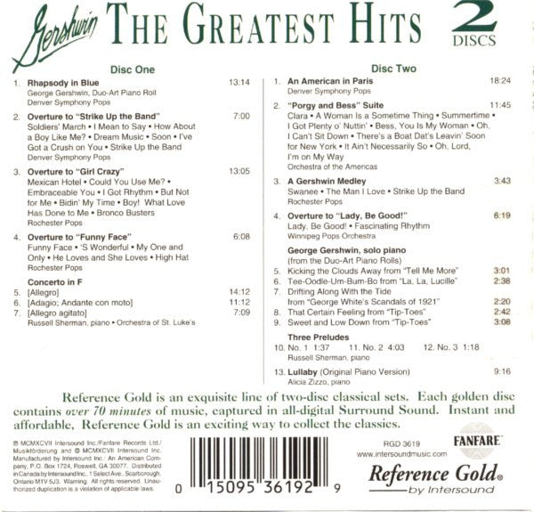 Gershwin* : The Greatest Hits (2xCD, Comp)