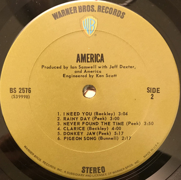 America (2) : America (LP, Album, San)