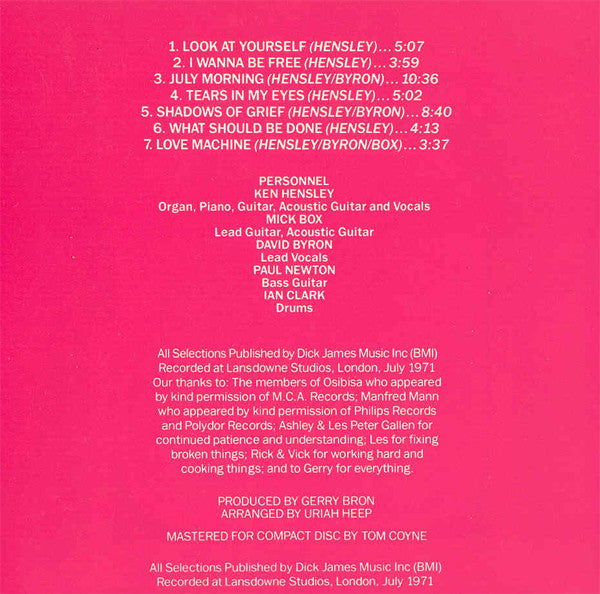 Uriah Heep : Look At Yourself (CD, Album, RE)