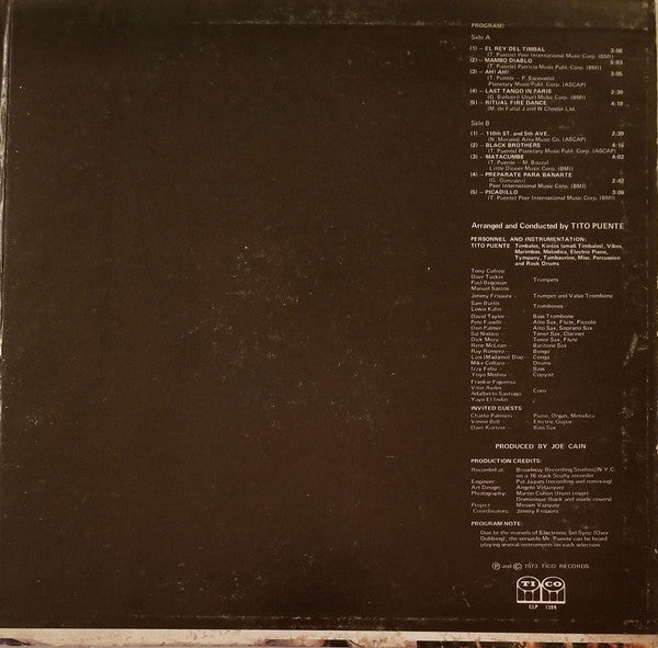 Tito Puente And His Concert Orchestra* : Tito Puente And His Concert Orchestra (LP, Album, Ind)