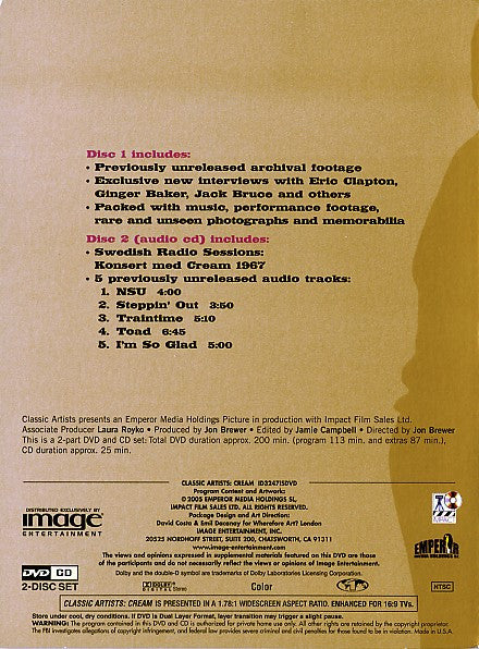 Buy Cream : Their Fully Authorised Story (DVD-V, Ltd, NTSC + CD +