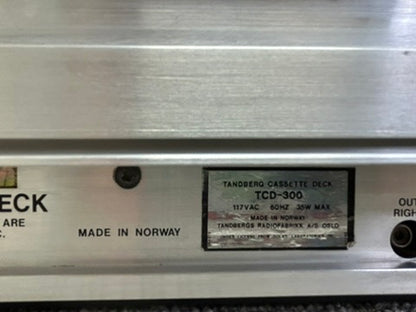 Tandberg TCD-300 Single Cassette Deck * Fully Serviced * New Belts