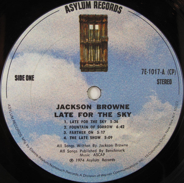 Jackson Browne : Late For The Sky (LP, Album, CP )
