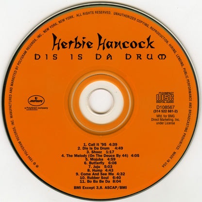 Herbie Hancock : Dis Is Da Drum (CD, Album, Club)