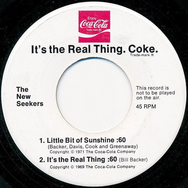 The New Seekers : It's The Real Thing. Coke. (7", Promo)