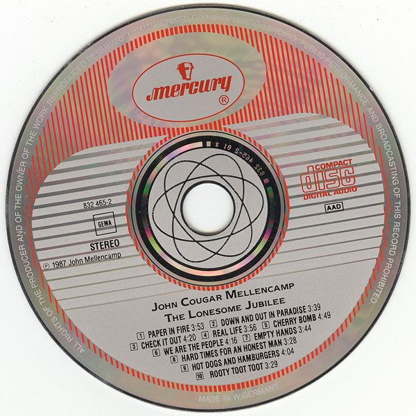 John Cougar Mellencamp : The Lonesome Jubilee (CD, Album, PDO)