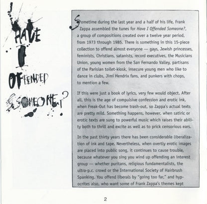 Frank Zappa : Have I Offended Someone? (CD, Comp, Club, Cin)