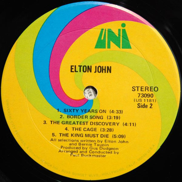 Elton John : Elton John (LP, Album, Mon)