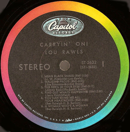 Lou Rawls : Carryin' On! (LP, Album, Scr)