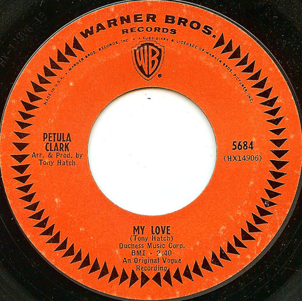 Petula Clark : My Love / Where Am I Going (7", Single, Styrene, Pit)