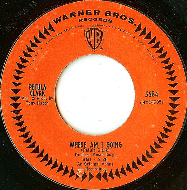 Petula Clark : My Love / Where Am I Going (7", Single, Styrene, Pit)