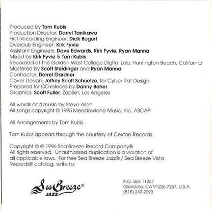 The Tom Kubis Big Band : Fast Cars & Fascinating Women (The Tom Kubis Big Band Plays Steve Allen) (CD)