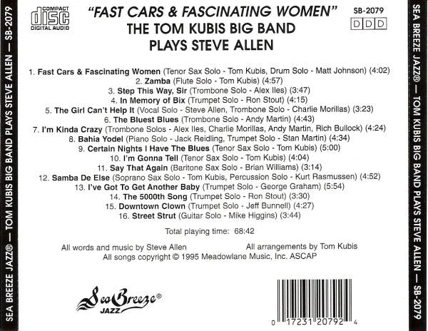 The Tom Kubis Big Band : Fast Cars & Fascinating Women (The Tom Kubis Big Band Plays Steve Allen) (CD)