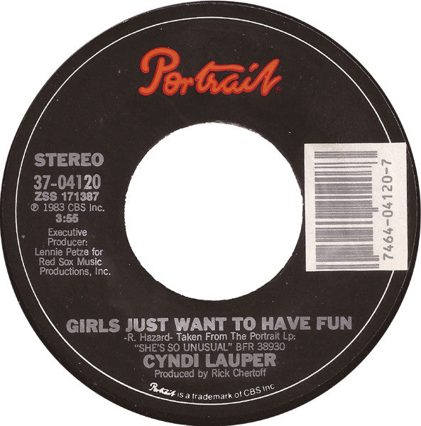 Cyndi Lauper : Girls Just Want To Have Fun (7", Single, Styrene, Pit)