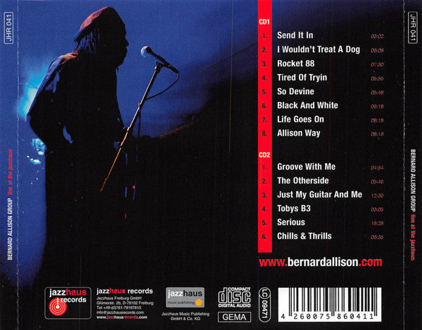Bernard Allison Group : Live At The Jazzhaus (2xCD, Album)