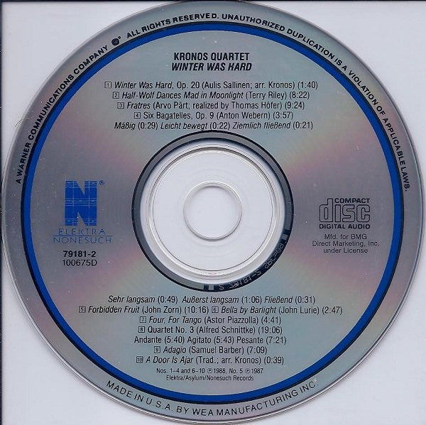 Kronos Quartet : Winter Was Hard (CD, Album, Club)