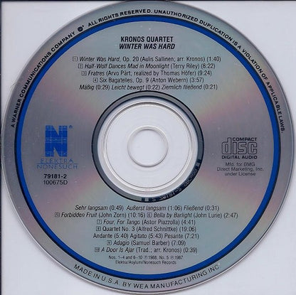 Kronos Quartet : Winter Was Hard (CD, Album, Club)
