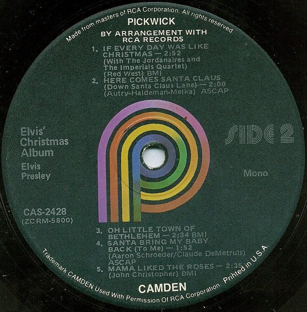 Elvis Presley : Elvis' Christmas Album (LP, Album, Mono, RE)