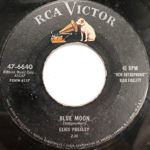 Elvis Presley : Blue Moon / Just Because (7", Single, Ind)
