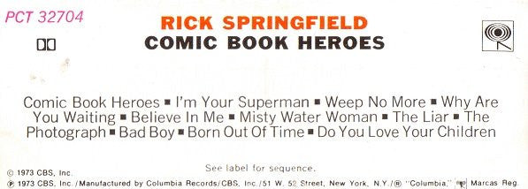 Rick Springfield : Comic Book Heroes (Cass, Album, RE, Dol)