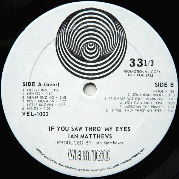 Ian Matthews* : If You Saw Thro' My Eyes (LP, Album, Promo)