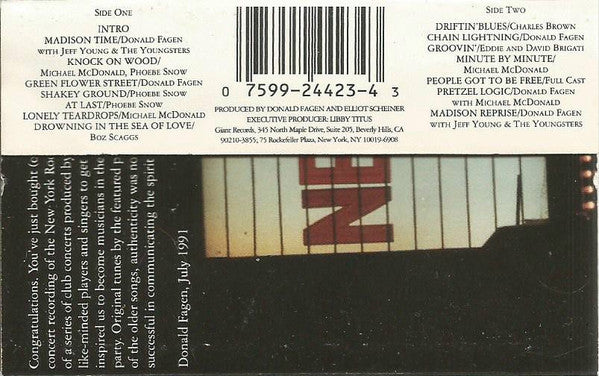 The New York Rock And Soul Revue : Live At The Beacon (Cass, Album, SR,)