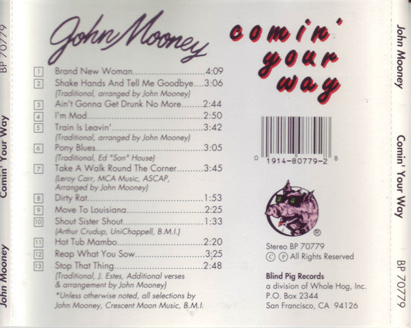 John Mooney : Comin' Your Way (CD, Album)