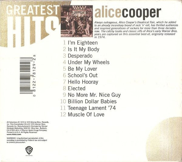 Alice Cooper : Greatest Hits (CD, Comp)