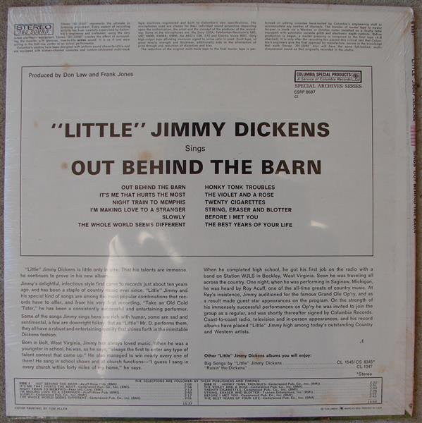 Little Jimmy Dickens : Sings Out Behind The Barn (LP, RE)