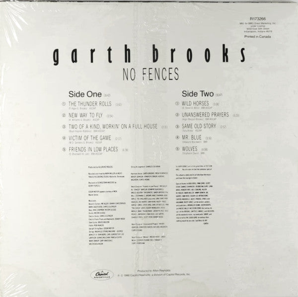 Garth Brooks : No Fences (LP, Album, Club, BMG)