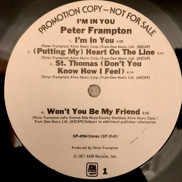 Peter Frampton : I'm In You (LP, Album, Promo, Mon)