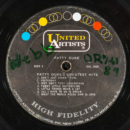 Patty Duke : Patty Duke's Greatest Hits (LP, Comp, Mono)