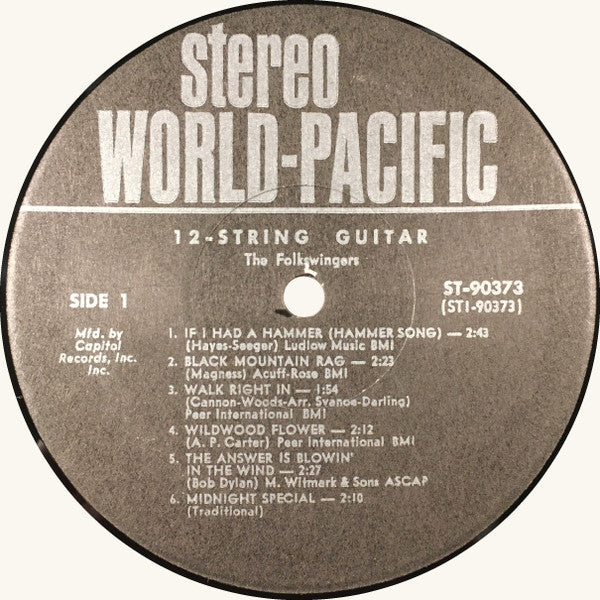 The Folkswingers : 12 String Guitar! (LP, Album, Club, RE, Cap)