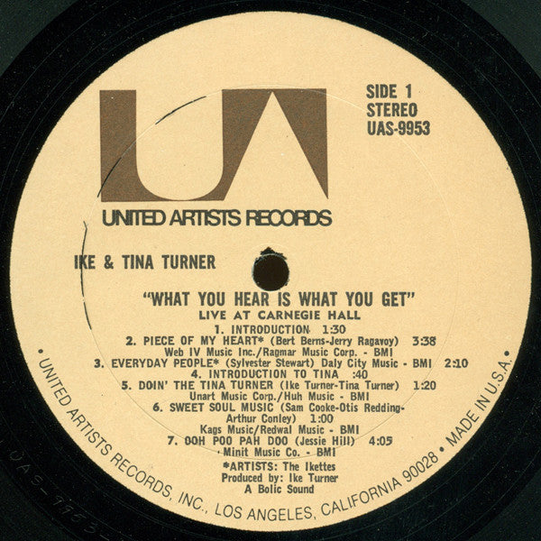 Ike & Tina* : What You Hear Is What You Get  Live At Carnegie Hall (2xLP, Res)