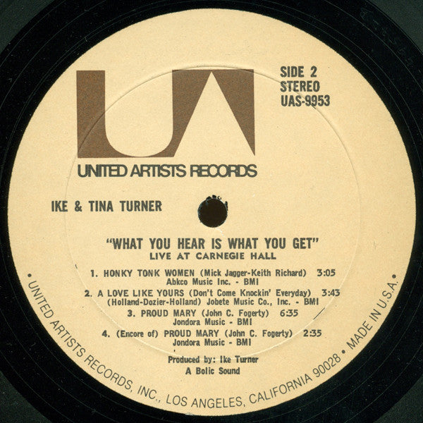 Ike & Tina* : What You Hear Is What You Get  Live At Carnegie Hall (2xLP, Res)