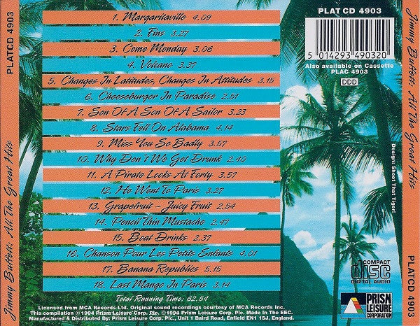 Jimmy Buffett : All The Great Hits (CD, Comp)