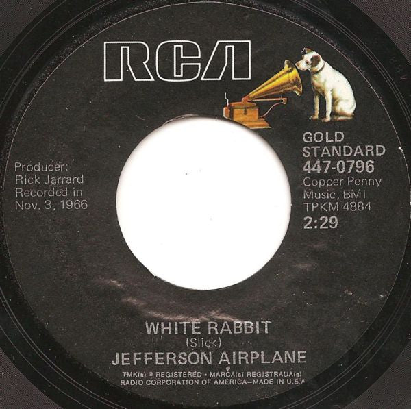 Jefferson Airplane : White Rabbit / Somebody To Love (7", Single, Styrene, Ind)