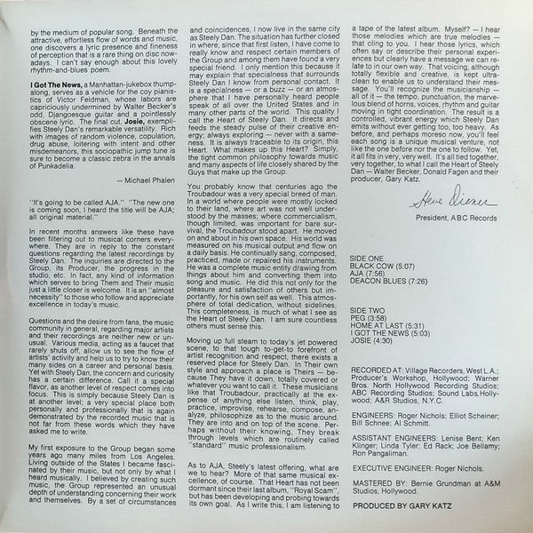 Steely Dan : Aja (LP, Album, Pit)