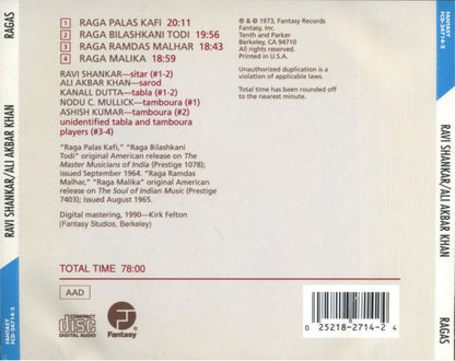 Ravi Shankar / Ali Akbar Khan : Ragas (CD, Comp, RE, RM)