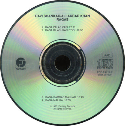 Ravi Shankar / Ali Akbar Khan : Ragas (CD, Comp, RE, RM)