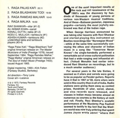 Ravi Shankar / Ali Akbar Khan : Ragas (CD, Comp, RE, RM)