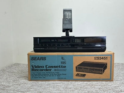 Sears 934.53451750 VHS Video Cassette Recorder * Remote * Box * New Belts * Fully Serviced