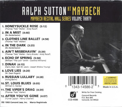 Ralph Sutton (2) : At Maybeck (CD, Album)