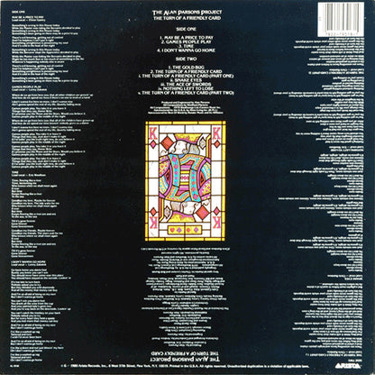 The Alan Parsons Project : The Turn Of A Friendly Card (LP, Album, San)
