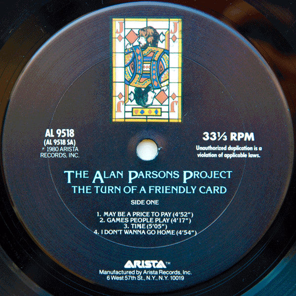 The Alan Parsons Project : The Turn Of A Friendly Card (LP, Album, San)