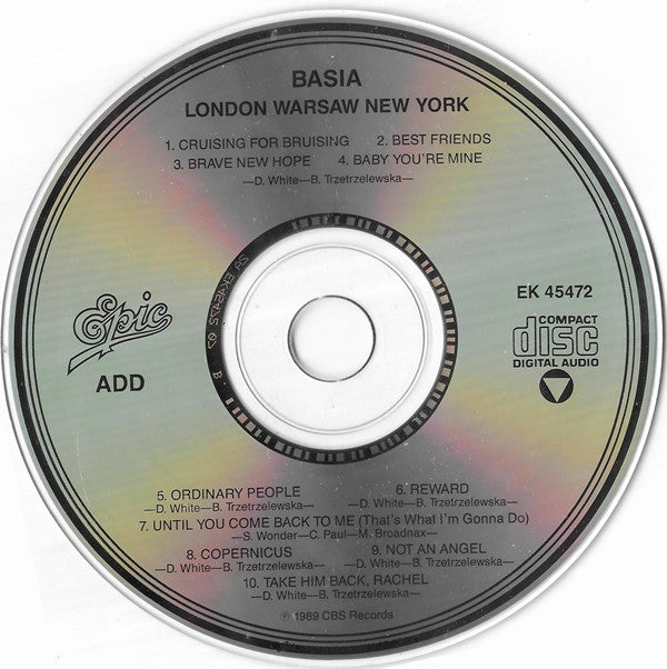 Basia : London Warsaw New York (CD, Album)
